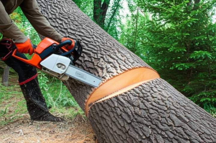 Travaux d'abattage d'arbres à Dammarie-les-Lys
